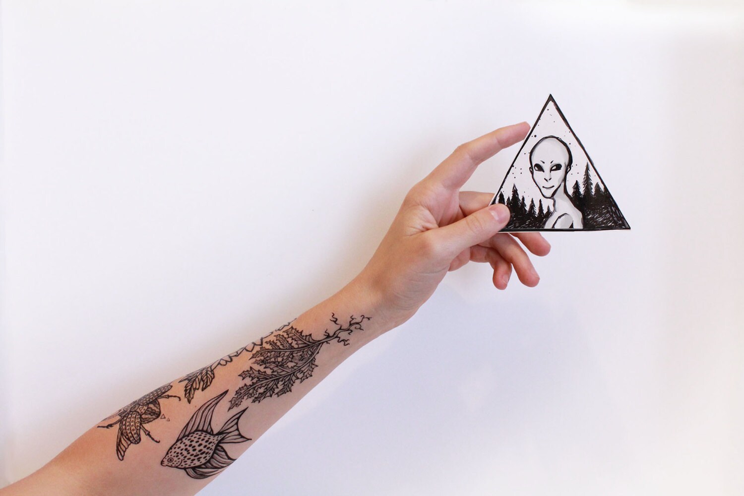 extraterrestrial gray alien temporary tattoo triangle extraterrestrial gray alien temporary tattoo triangle