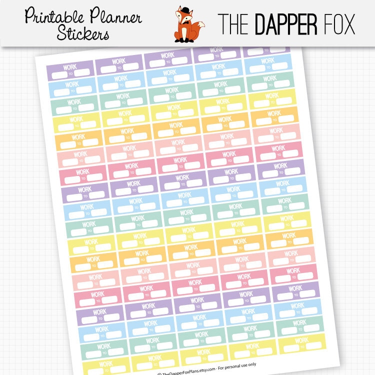 work printable planner stickers pastel by thedapperfoxplans