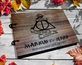 Harry Potter Guest Book Rustic Wedding Guest Book Wood Always