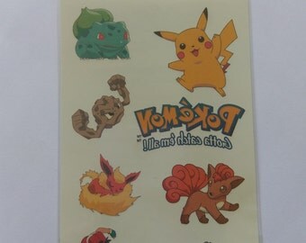 Pokemon Tattoo sheet, vintage