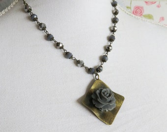 Layered rose quartz necklace multi strand boho by romanticcrafts