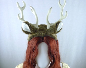 White-tailed Deer Costume - Antler Headpiece and Tail