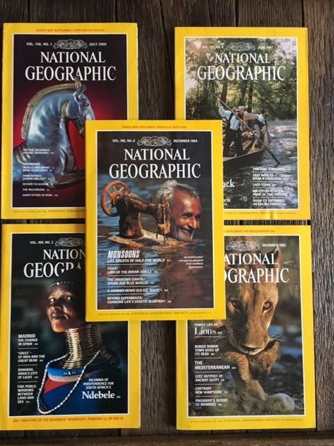 On SALE 5 Vintage National Geographic Magazines 5