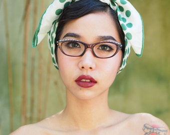 Vintage 1960's Cateye Eyeglass Made in France By TWE With Rhinestones Tortoise shell Color Frame 48-18