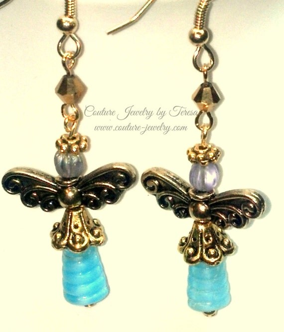Beaded Jewelry Handmade Beaded Angel Earrings by teresadelosh