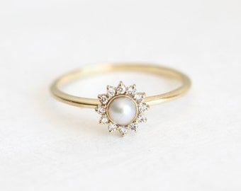 white pearl ring with diamonds pearl engagement ring diamond pearl ring pearl and - Pearl Wedding Ring white pearl ring with diamonds pearl engagement ring diamond pearl ring pearl and - Pearl Wedding Ring