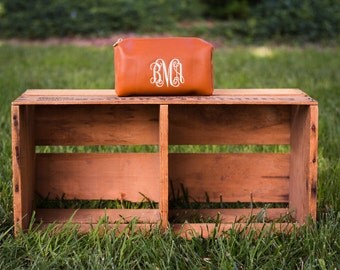 Monogrammed Make Up Bag | Monogram Cosmetic Bag | Travel Case | Faux Leather Make Up Bag | Gifts for Her | Bridesmaids Gifts | Jewelry Bag