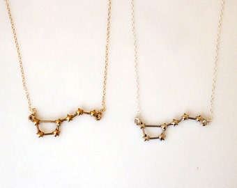 Big Dipper Constellation Necklace in Gold or Silver, Ursa Major Necklace, Constellation Necklace, Science Jewelry, Astronomy Necklace