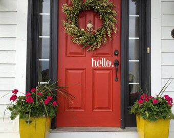 Hello Front Door Decal // hello. // Front Door Decal // House Warming Gift // Front Door Sticker // Wonderfully Made Creations