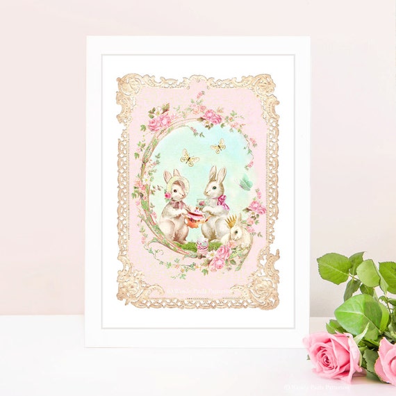 Rabbit nursery decor baby girl nursery nursery by CafeBaudelaire