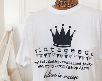 VINTAGESUE tee shirts~size L 100% cotton TEE!!~really cool large logo! Arey Tee Shirts, vintagesue
