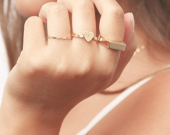 Heart ring, Gold Heart Ring, Love Ring, Dainty Gold Filled Ring, Delicate Jewelry.