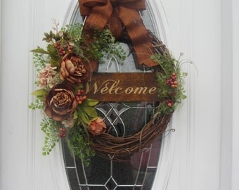 Every Day Wreath - Fall wreath - Autumn Wreath - Welcome Wreath - Rustic Wreath - Peony Wreath- Summer Wreath - Country Welcome Wreath
