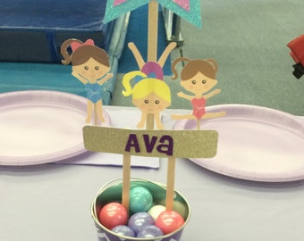 Gymnastic Themed Birthday Centerpiece, Girl Birthday, Kids Birthday