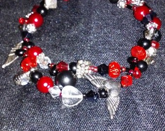 Red and black love bracelet
