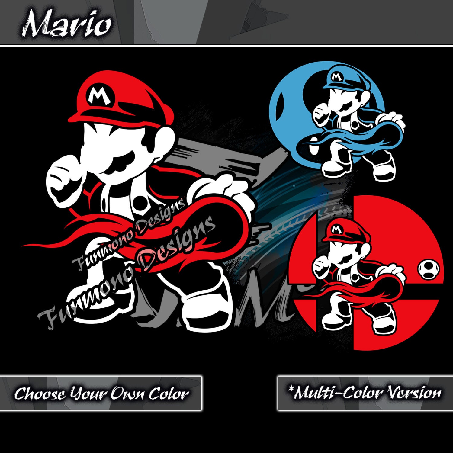 Mario Vinyl Decal Mario Series MultiColor Version