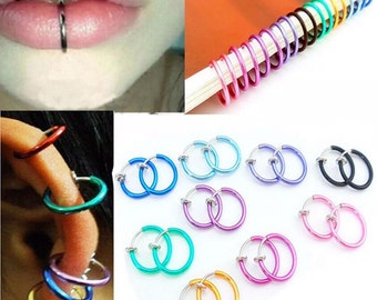 Fake clip on septum clicker ,nose,ear, lip ring