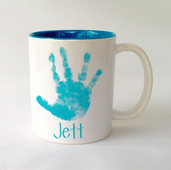Handprint Keepsake Deco Mug Using Your by SpecialtyCreations4U