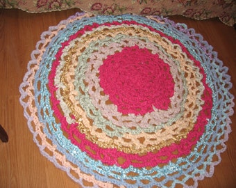 Shabby Chic Crochet Rug/Hippie Rug/Gypsy Rug
