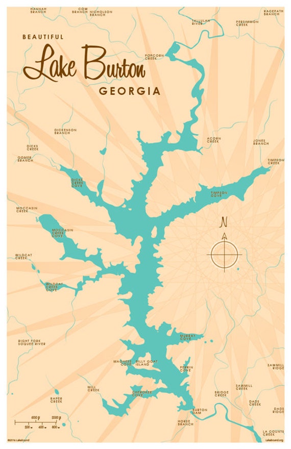 Lake Burton GA Map Print