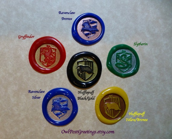 Hogwarts House Crests Wax Seal in House Colors real wax seals