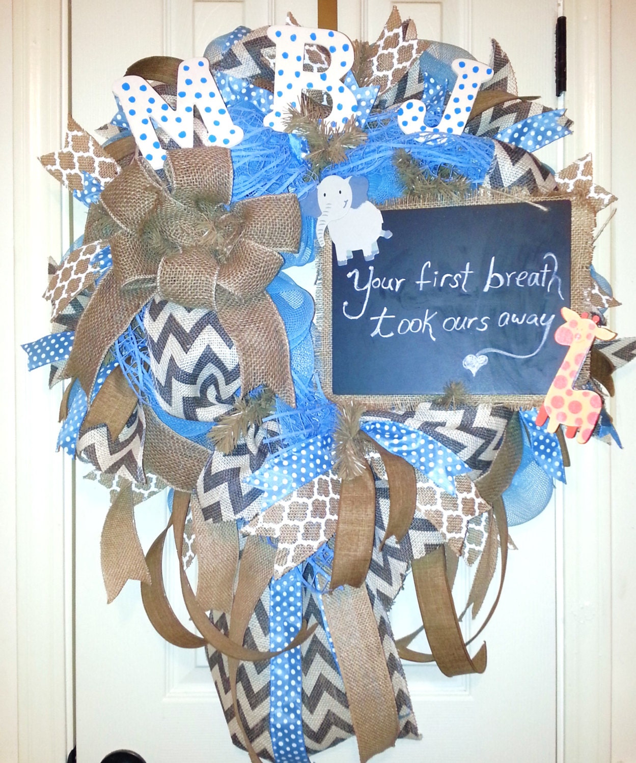 Made to Order Personalized baby wreath Birth Announcement