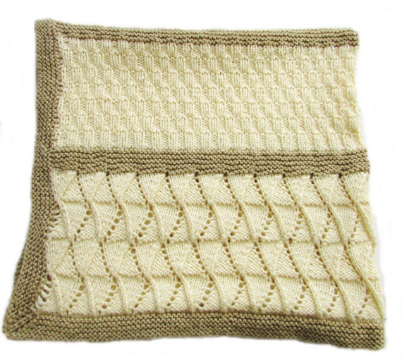 Baby Blanket Knitting Pattern Rib and Lace Sampler Baby