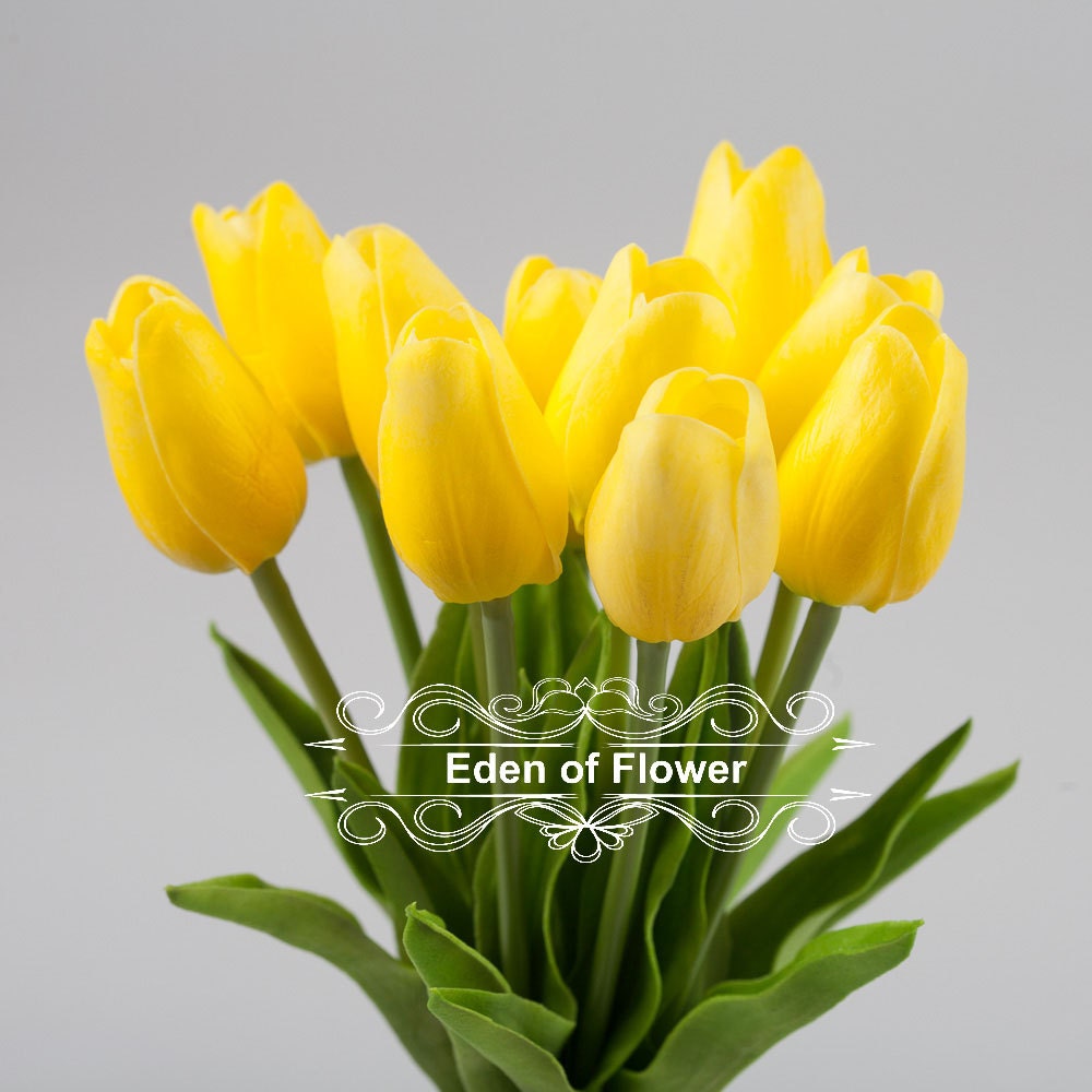 Real Touch Yellow Tulip Bouquets for Bridal Bouquets Wedding