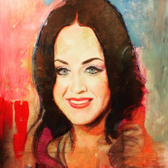 Katy Perry Portrait Oil Painting