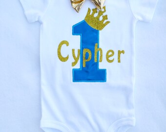 Baby boy first birthday outfit,1st Birthday Boy,baby first birthday outfit,first birthday boy,Blue and Gold baby boy cake smash outfit