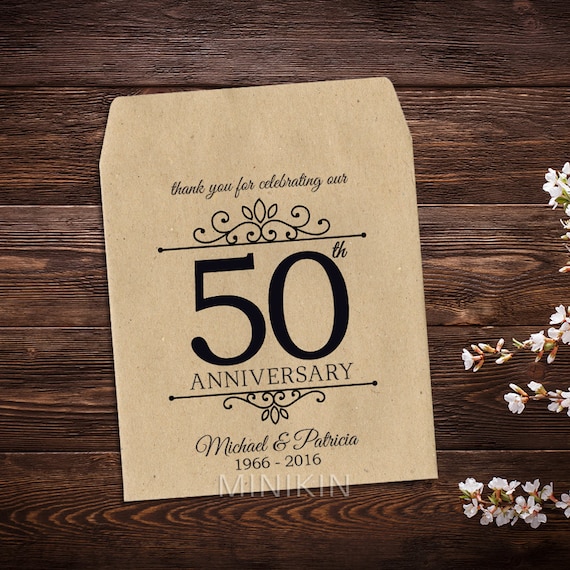 50th Anniversary Favor 50th Anniversary Seed Envelopes