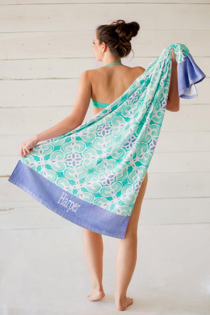 Monogrammed Embroidered Beach towels personalized beach towel