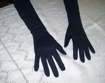 navy blue evening gloves