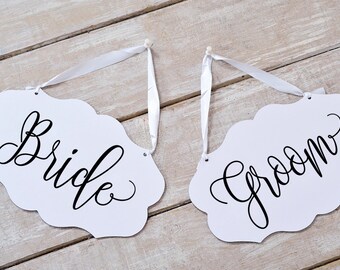 Bride Groom Chair Sign, Bride Groom Signs, Chair Signs Wedding, Wedding Chair Signs, Wedding Sign, PDF Instant Download #BPB203_23