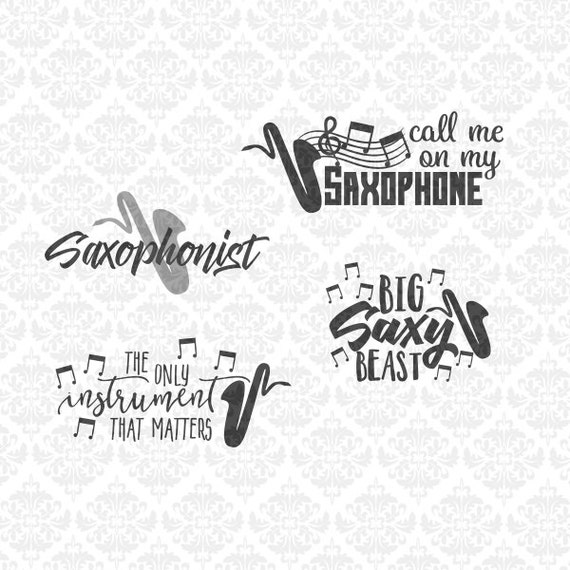 Download Saxophone Marching Band Instrument SVG DXF STUDIO Ai Eps Png