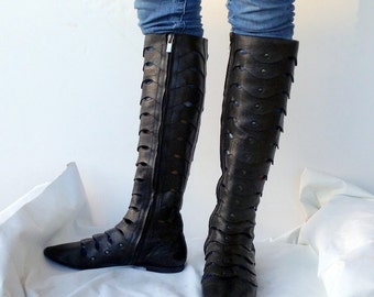 leather gladiator boots