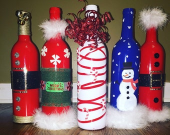 Items similar to Christmas Bottles on Etsy