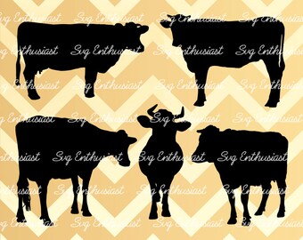 Cow silhouette Bundle SVG, Cow Svg, Cow Bundle SVG, Farm animals Svg, Cricut, Dxf, PNG, Vinyl, Eps, Cut Files, Clip Art, Vector