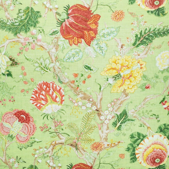 CLARENCE HOUSE JACOBEAN Tree of Life Linen Fabric 10 Yards