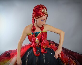 Red Wig, Red Long Wig, Wig for a Queen, Red Queen Wig, Cosplay Red Wig, Carnival of Venice.