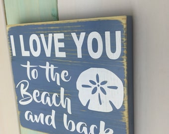 Beach Decor - Small Beach Sign - Beach - Wood Sign - Beach House - Gift For Friend - Small Sign - Sand Dollar - Love - Ocean - Rustic Decor