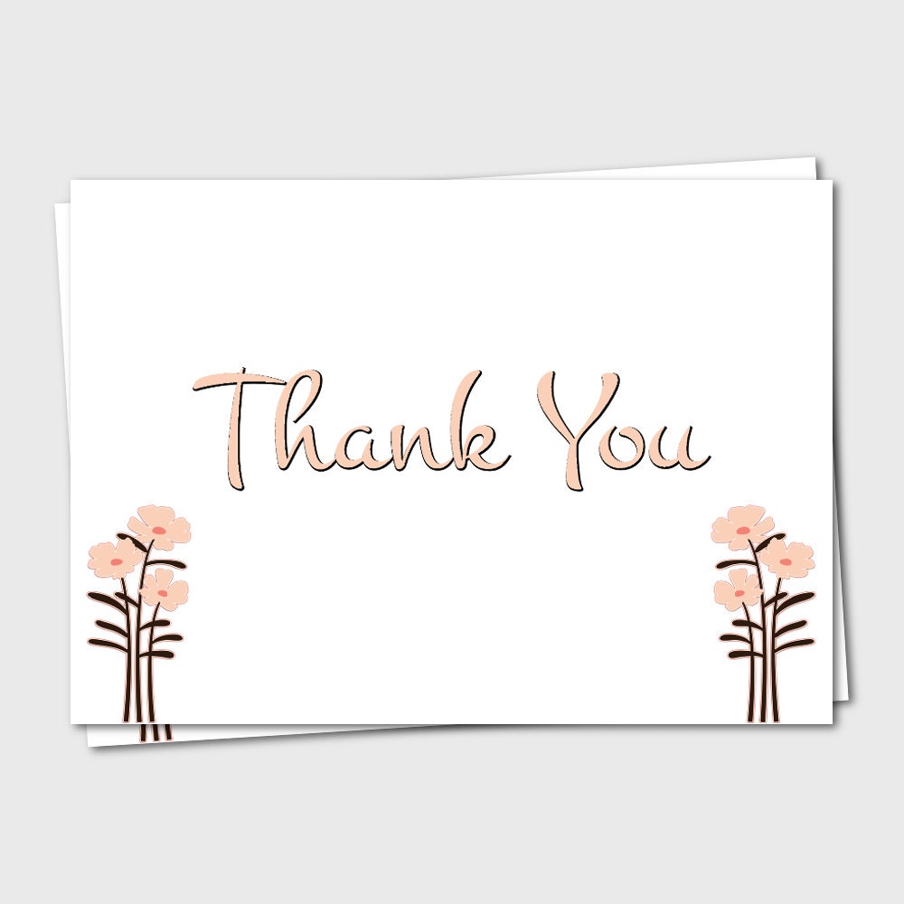 Peach Flower Thank You Card Personalized by PeachTreePrintables