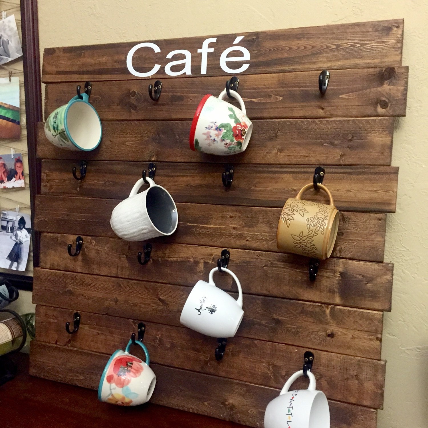 16 cup Coffee Mug Rack Pallet Rack Customize Personalize