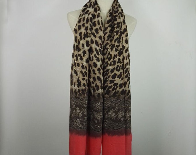 Leopard Scarf Printed Scarf Fall Scarf Leopard Shawl Brown Leopard Scarf Boho Scarf Leopard Print Scarf Unique Women Scarf Gift For Her