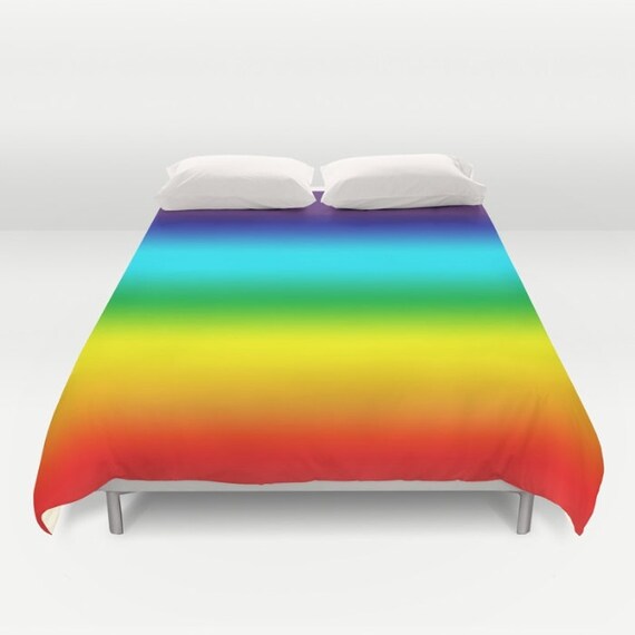 Bright Rainbow Ombre Duvet Cover/ Comforter by KaliLaineDesigns
