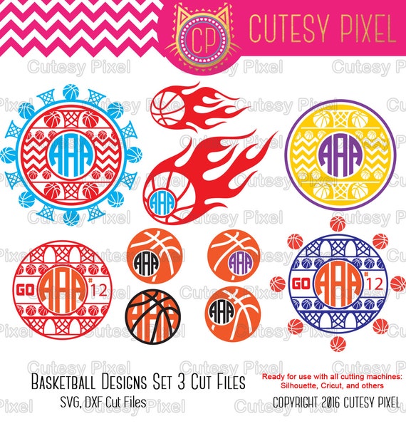 Download Basketball Monogram Frames Svg cutting filesports