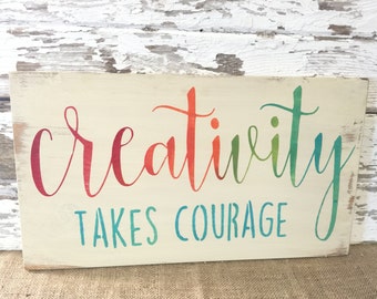 Creativity Sign - Crafting Sign - Craft Room Sign - Art teacher Gift - Wood Sign - Wooden Sign - Rustic Wood Sign - Rustic Decor-Wooden sign