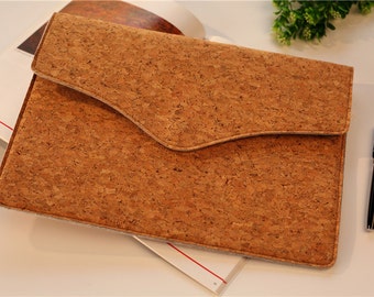 13.3 laptop sleeve , Macbook 13 sleeve , Macbook 13 , Macbook air case 13 Streamline Flap, Cork Leather Macbook pro 13 sleeve #238