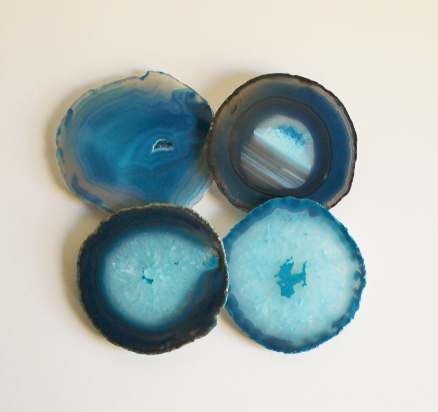 Agate Coasters Teal Set of 4