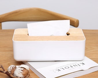 DIY Wood tissue box cover, Plain tissue box, White tissue box